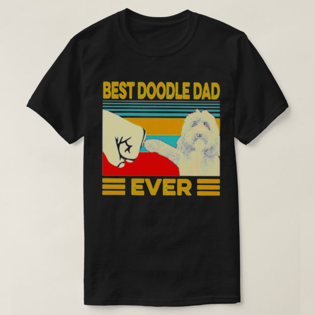 Camiseta Mejor Doodle papá vintage jamás T (Diseño del anverso)