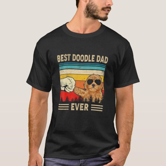 Camiseta Mejor Doodle Perro Retro Papá Jamás Perro Goldendo (Anverso)