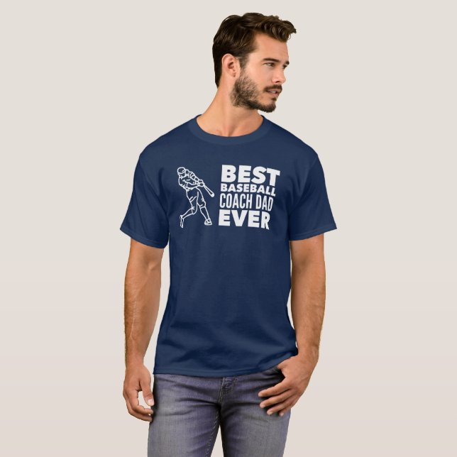 Camiseta Mejor entrenador de béisbol, Día del Padre (Anverso completo)