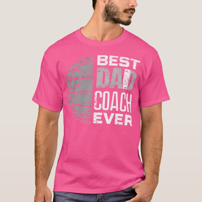 Camiseta Mejor entrenador de papá - Gráficos de baloncesto  (Anverso)