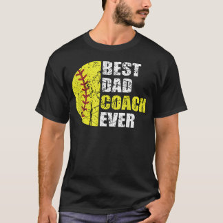 Camiseta Mejor Entrenador de Softbol Padre Retro