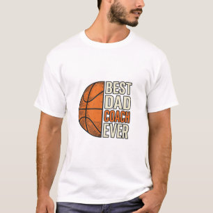 Camiseta Mejor Entrenador Papá de Baloncesto Diseño Vectori