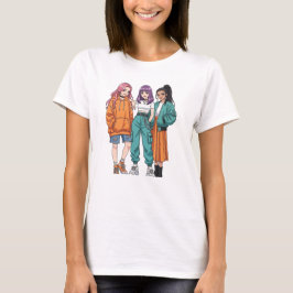 Camiseta Mejor escuadrón de amigas Chicas Anime Estilo Feme