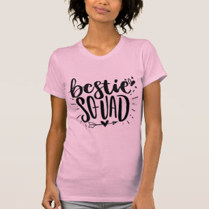 Camiseta Mejor escuadrón de amigas Letras de mejor amistad
