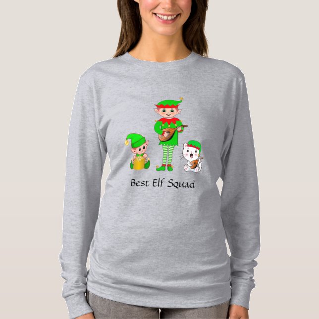 Camiseta Mejor Escuadrón Elf para Navidades Modernos (Anverso)