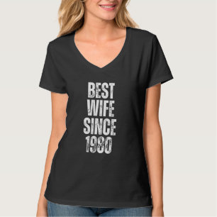 Camiseta Mejor Esposa Desde 1980 Vintage Boda Aniversario F