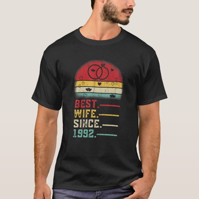 Camiseta Mejor Esposa Desde 1992 Gráfico De La Boda De Su 3 (Anverso)