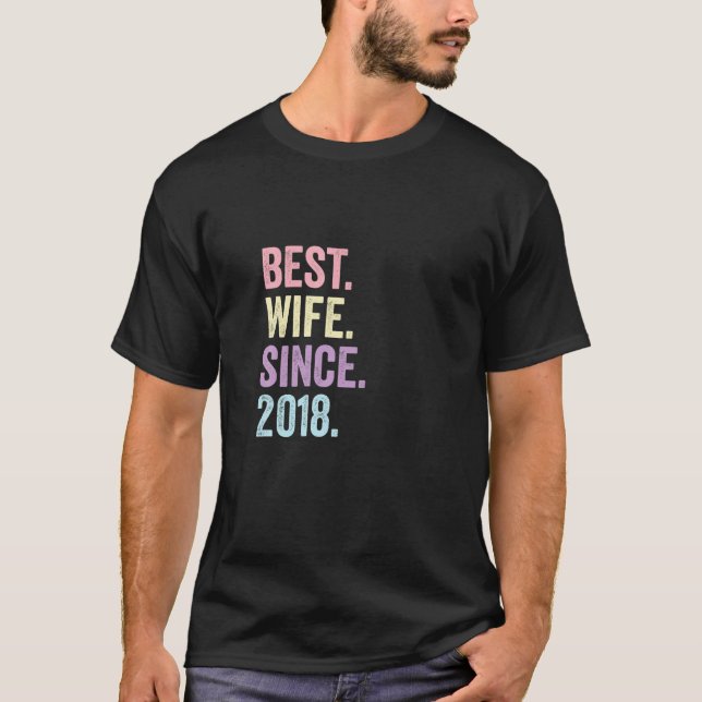 Camiseta Mejor Esposa Desde 2018 | 3 Aniversario Boda 3 Y (Anverso)
