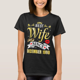 Camiseta Mejor Esposa Desde Diciembre De 1986 Feliz Casado