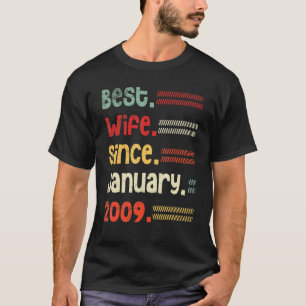 Camiseta Mejor Esposa Desde Enero De 2009 Boda Marido