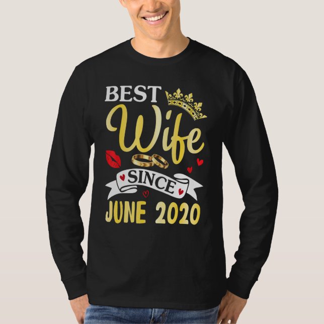 Camiseta Mejor Esposa Desde Junio 2020 Feliz Aniversario Ca (Anverso)