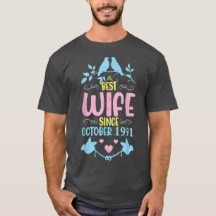 Camiseta Mejor Esposa Desde Octubre De 1998 Boda Casar 24 A