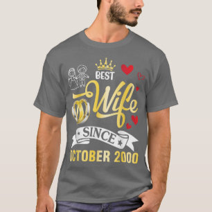 Camiseta Mejor Esposa Desde Octubre De 2000 Feliz Casado De