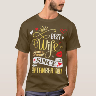Camiseta Mejor Esposa Desde Septiembre 1991 Feliz Cumple 31