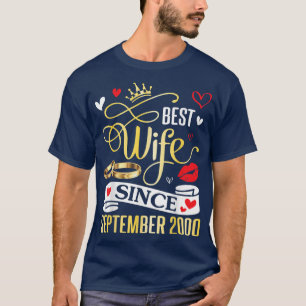 Camiseta Mejor Esposa Desde Septiembre De 2000 Feliz Matrim