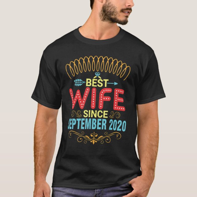 Camiseta Mejor Esposa Desde Septiembre De 2020 Boda Casar 2 (Anverso)