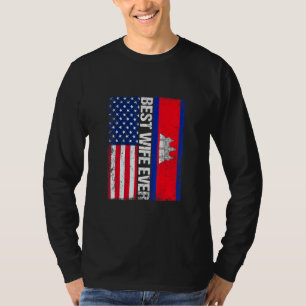 Camiseta Mejor Esposa Nunca Retro Estadounidense Camboya Fl