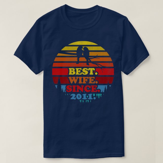 Camiseta Mejor Esposa Retro Desde Annivers Boda Sunset 2011 (Diseño del anverso)