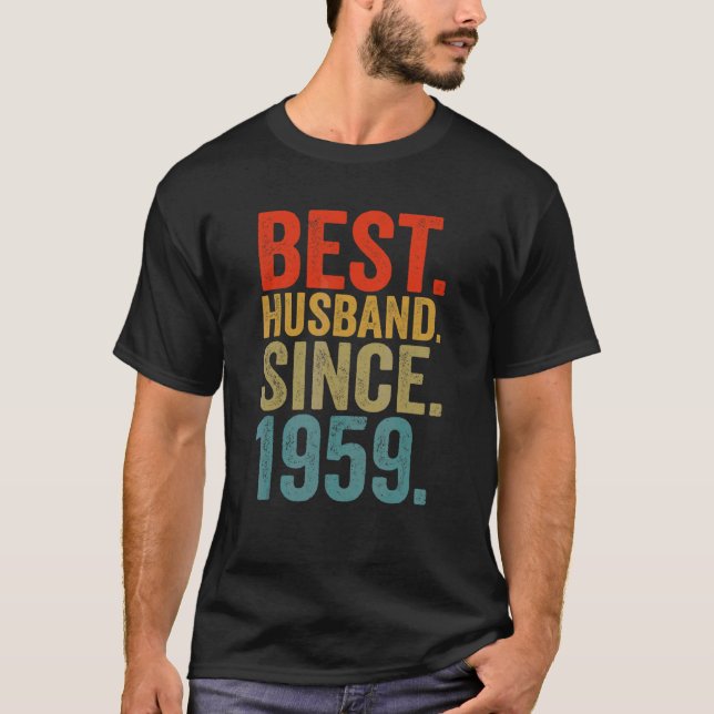 Camiseta Mejor Esposo De Los Hombres Desde 1959 Cumpleaños  (Anverso)