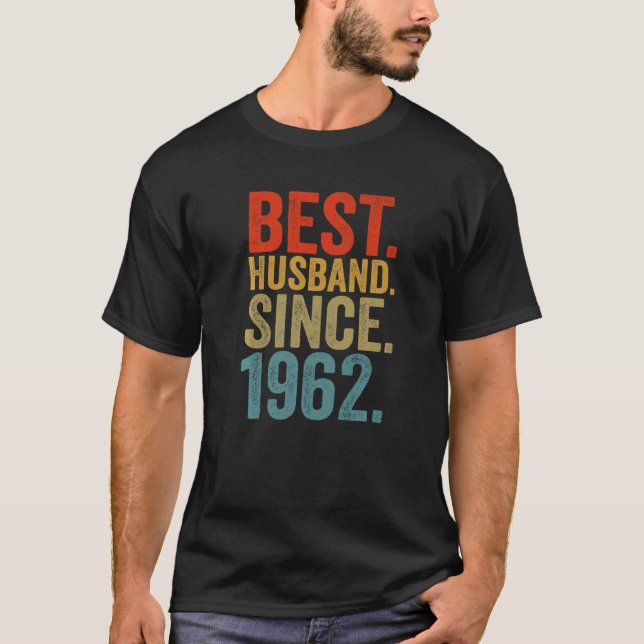 Camiseta Mejor Esposo De Los Hombres Desde 1962 Cumpleaños  (Anverso)