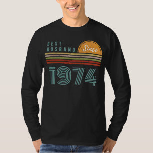 Camiseta Mejor Esposo desde 1974 Gracioso Tee - Perfecto re
