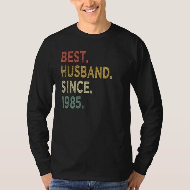 Camiseta Mejor Esposo desde 1985 37º Aniversario del Boda (Anverso)