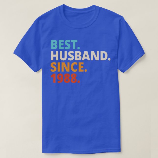 Camiseta Mejor Esposo desde 1988 34º aniversario del boda (Diseño del anverso)