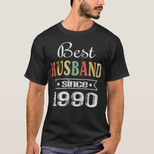 Camiseta Mejor Esposo Desde 1990. 30º aniversario del boda