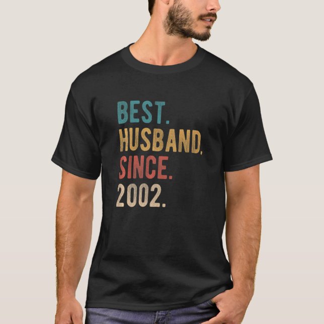 Camiseta Mejor Esposo desde 2002 20º Aniversario Boda F (Anverso)