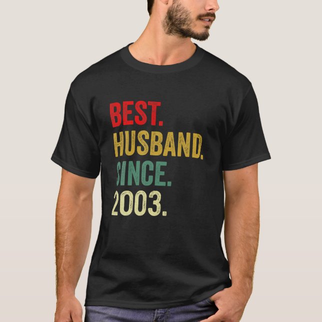 Camiseta Mejor Esposo Desde 2003 19º Aniversario Del Boda (Anverso)