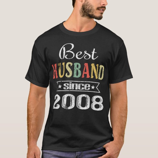Camiseta Mejor Esposo Desde 2008. 12º aniversario del boda (Anverso)