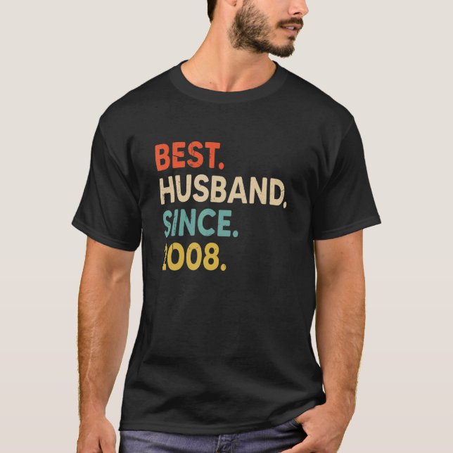 Camiseta Mejor Esposo desde 2008 14º Aniversario Boda V (Anverso)