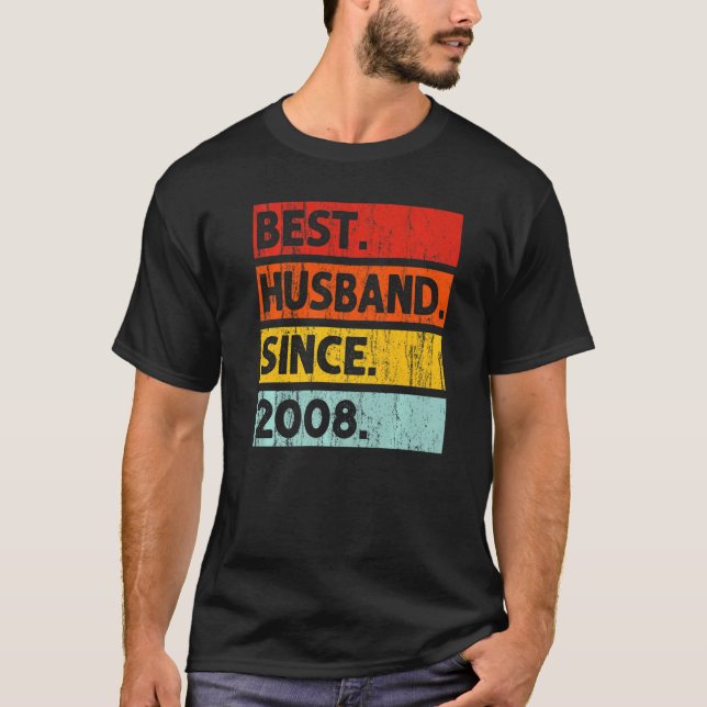 Camiseta Mejor Esposo desde 2008 14 años 14º Boda Anni (Anverso)