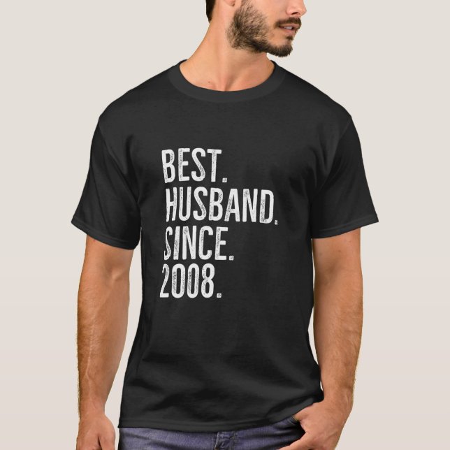 Camiseta Mejor Esposo Desde 2008 Boda De Pareja Épica Anniv (Anverso)