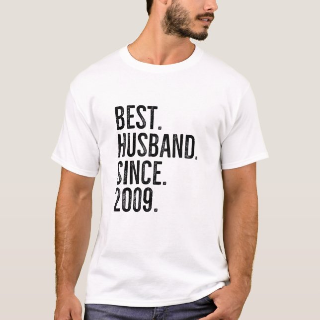 Camiseta Mejor Esposo Desde 2009 Boda De Pareja Épica Anniv (Anverso)