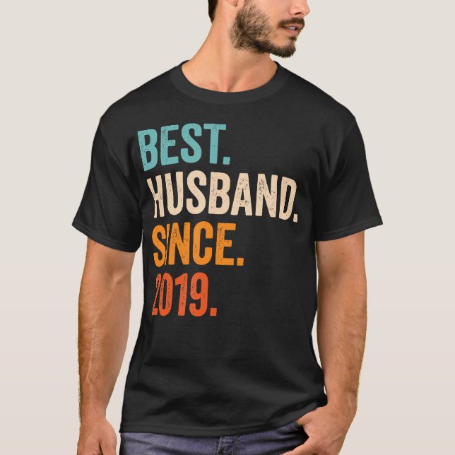 Camiseta Mejor Esposo Desde 2019 5º Aniversario Boda 5 (Anverso)