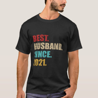 Camiseta Mejor Esposo Desde 2021 Por Segundo Aniversario Bo