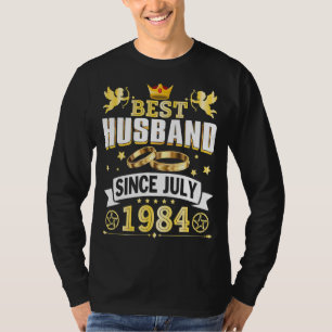 Camiseta Mejor Esposo Desde Julio De 1984 Feliz Boda Casado