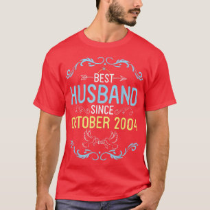 Camiseta Mejor Esposo Desde Octubre De 2004 Feliz Boda De M
