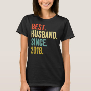 Camiseta Mejor Esposo para Hombres desde 2018 Cuarto Boda A
