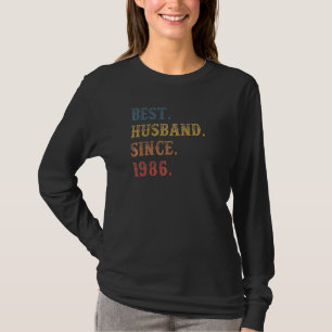 Camiseta Mejor Esposo Retro Desde 1986 36º Boda Aniver