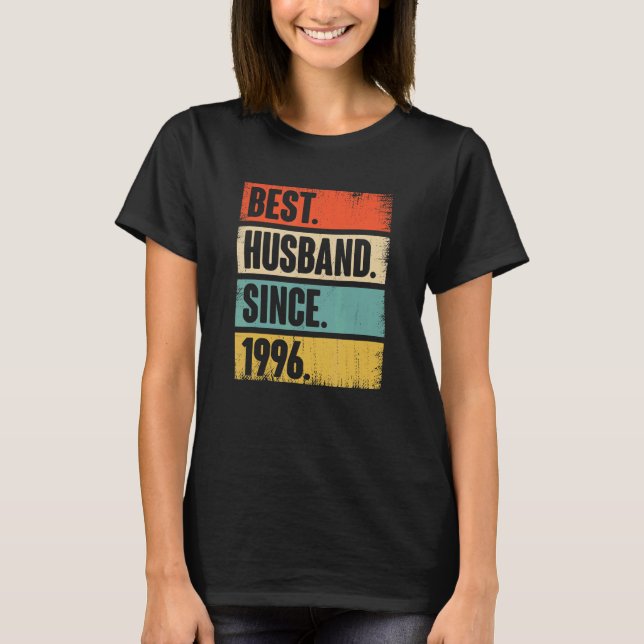 Camiseta Mejor Esposo Retro Desde 1996 26º Anivers Boda (Anverso)