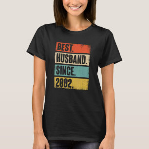 Camiseta Mejor Esposo Retro Desde 2002 20º Anivers Boda