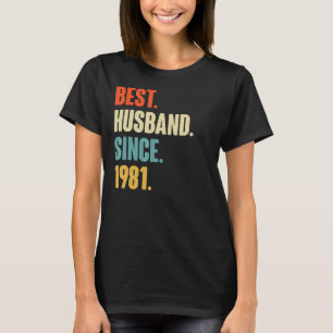 Camiseta Mejor Esposo Vintage desde 1981 41ª Anive Boda