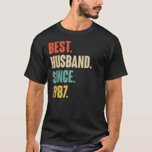Camiseta Mejor Esposo Vintage Desde 1987 35ª Anive Boda