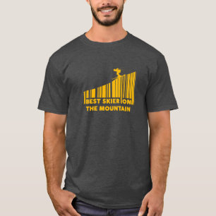 Camiseta Mejor Esquiador Del Diseño De Código De Barras De 