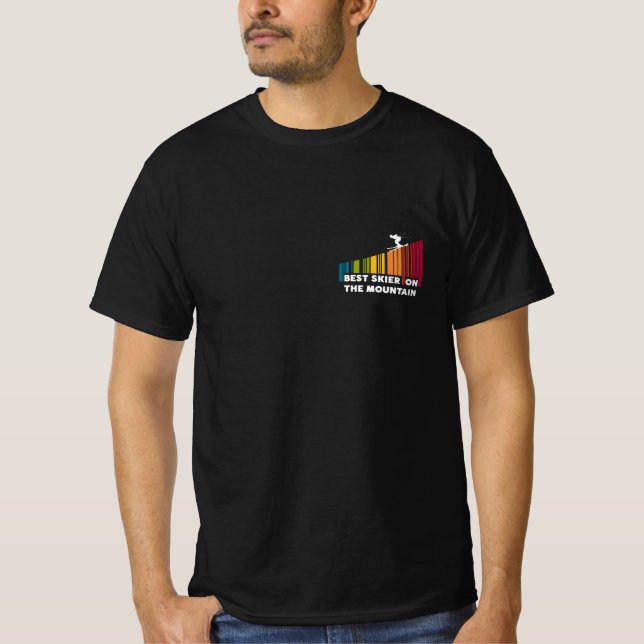 Camiseta Mejor Esquiador Del Diseño De Código De Barras De  (Anverso)