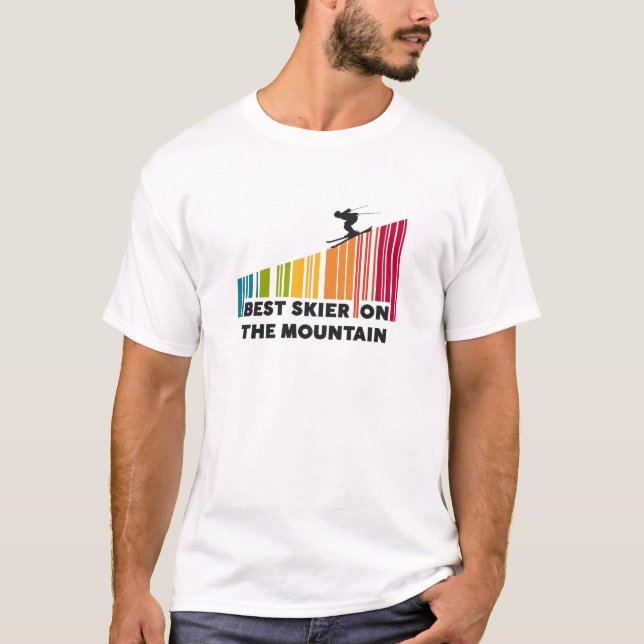 Camiseta Mejor Esquiador Del Diseño De Código De Barras De  (Anverso)