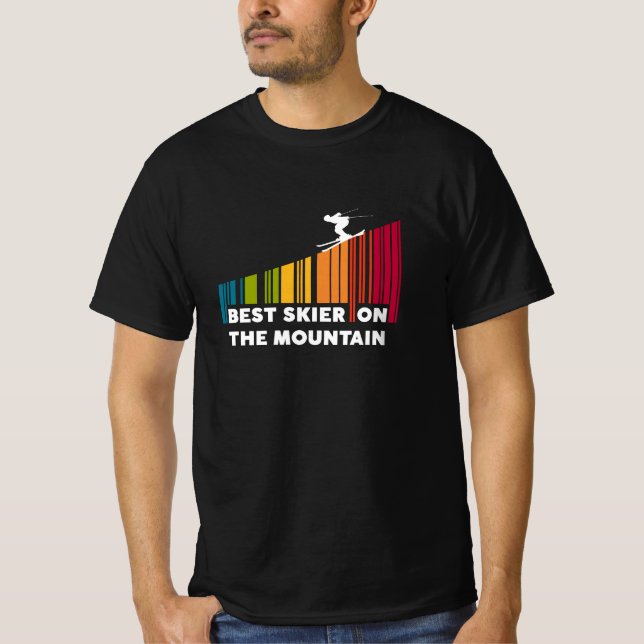 Camiseta Mejor Esquiador Del Diseño De Código De Barras De  (Anverso)