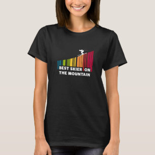 Camiseta Mejor Esquiador Del Diseño De Código De Barras De 